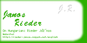 janos rieder business card